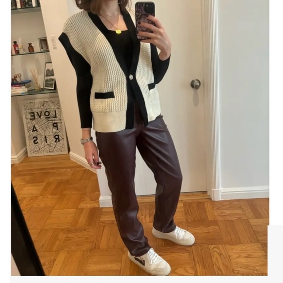 Good American Red Faux Leather Pants 2 EUC - Picture 8 of 14